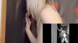 A homemade gloryhole session with deepthroat and cum