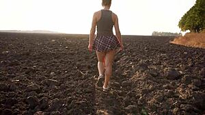 watching school girl walks outdoors upskirt full back panties