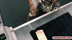 ebony babe sucks pawn keeper cock