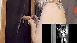 A homemade gloryhole session with deepthroat and cum