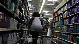 candid stacked black woman shows off basketball booty