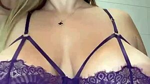 Huge sweet tits contrast with big natural saggy ovals