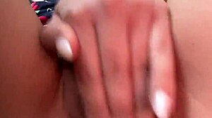 Intensely jerk off to hairy pussy close up