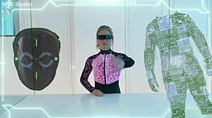 Gymnast Ella Elastic Performs Intense Anal Acrobatics in Space Halloween Costume