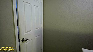 Step Mom Kymber Leigh Helps Junior Relieve His Erection in Taboo Encounter