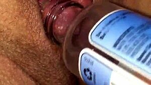 wife swollen clit play suction in close up