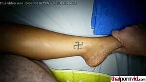 Thai teen teased with vibrator delivers sexy tit job