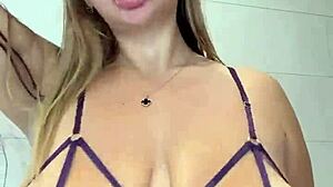 Huge sweet tits contrast with big natural saggy ovals