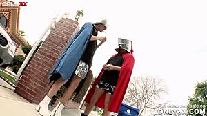 Only3x Network: Bosomy Veronica Rayne Fucking Two Strangers Outdoors