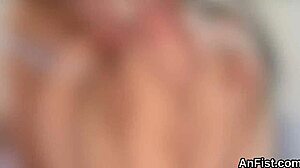 Nasty lesbian centerfolds gaping and fist fucking butt holes, extreme anal action.