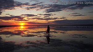 walk on red sunset of elton salt lake