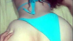 Beautiful Big Ass Wife In Doggystyle With Small Blue Bikini