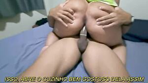 yo, check out these portuguese moans from the cowgirl wife riding another guy while her cuckold husband watches