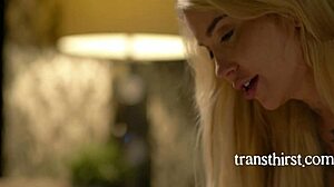 Why does this blonde tranny with perfect curves cheat on her partner?