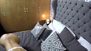 The sexy girl was CAUGHT MASTURBATING then FUCKED and made to CUM SWALLOW