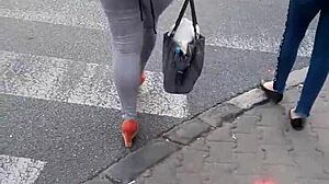 Candid hidden voyeur footage on the street