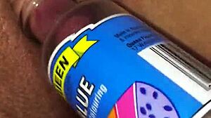 wife swollen clit play suction in close up