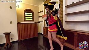 zne cosplay - megumin from konosuba ft waifus juice free scene