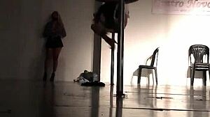 doctorita argenta performs pole dance in hospital striptease undressing