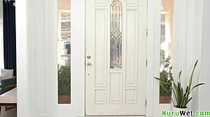 Exchange student experiences culture shock with mature masseuse