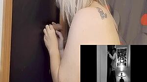 A homemade gloryhole session with deepthroat and cum