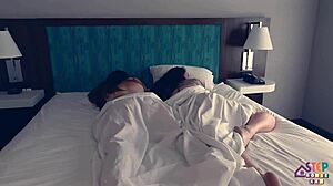 threesome with two hot brunettes