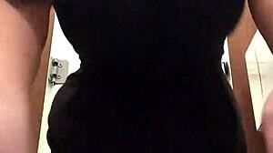 Peruvian milf Angel Lima masturbates outdoors in shopping mall with anal plug