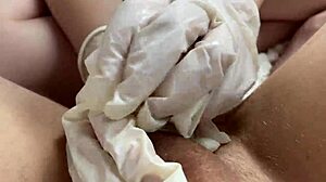 want an awesome ball massage from this russian teen in latex gloves pov?