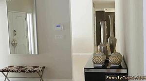 step dad feels excitement with step daughter's strapon first time