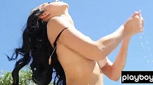 All Natural Reyna Boldly Displays Perfect Shapes Outdoors