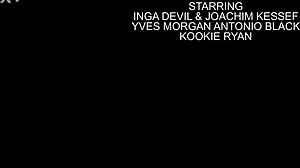 Tattooed nympho Inga Devil gets fucked like a whore by four big black cocks