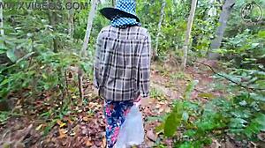 Hey, that Thai girl in the forest stopped for a quick fuck before mushroom picking, moaning loudly!