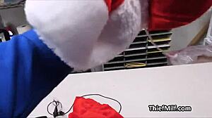 Hammering busty thief milf in fishnet bodysuit