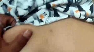 Young wife in short dress cheats on husband with neighbor's passionate touch