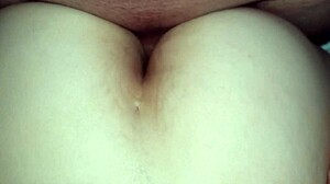 Milf housewife receives close up pussy massage with big creampie