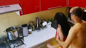 Couple films video with wife in stockings