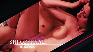 gorgeous british teen masturbates alone, reaching orgasm.