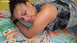 the sexy brunette milf with huge ass moans loudly on the black guy's monster cock as she takes it in the ass