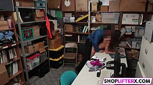 Cute Teen Lily Receives Proper Punishment for Stealing, Sucking Monster Cock at Work