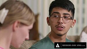 petite virgin cheerleader melody marks loses it to nerd for bet