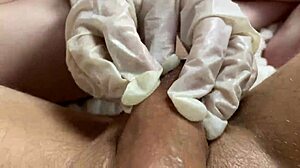 want an awesome ball massage from this russian teen in latex gloves pov?