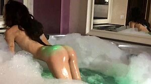 Pretty skinny teen bathing