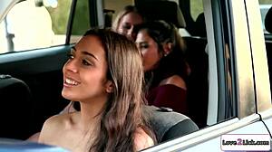 Voyeur Latina Feels Intense Arousal Watching Two Babes Touch