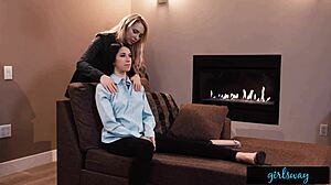 the busty lesbian dives deep into my wet pussy, licking and exploring every inch