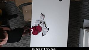 Young Burglar Caught Stripping Naked for Old Mall Cop in Office Garage