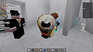 Two People Get Fucked in Roblox and Public Restroom