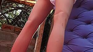 oh no, the skinny girl broke the sex toy in her ass!