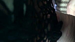 Chinese wife in china pours yogurt on cock, licks and eats it in blowjob