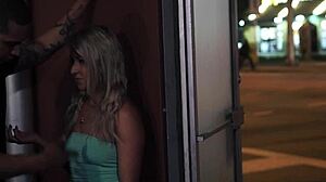 roughfucked babe getting banged by a dom stranger in public bondage