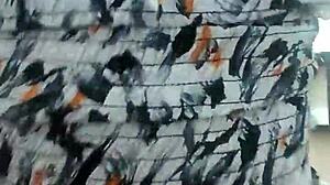 Young wife in short dress cheats on husband with neighbor's passionate touch